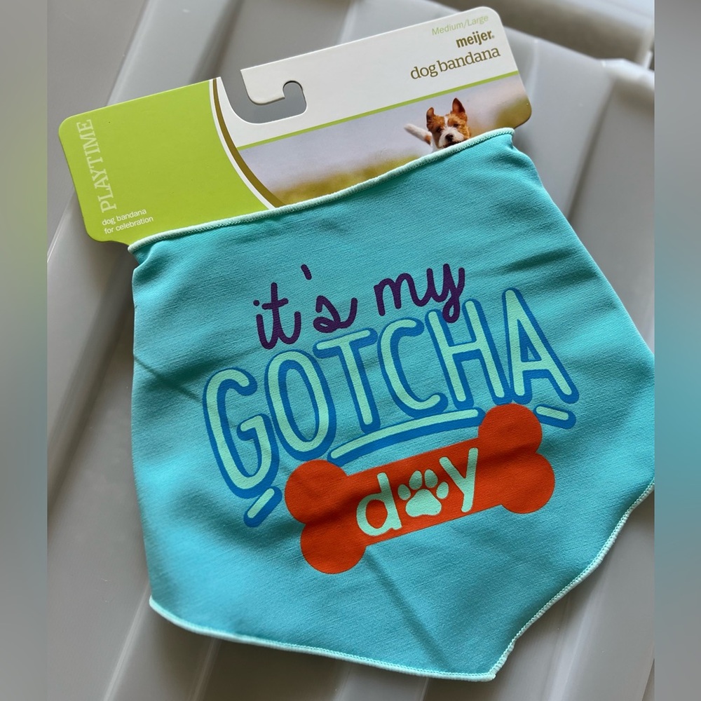 NEW! Gotcha Day Dog Bandanna size M/L